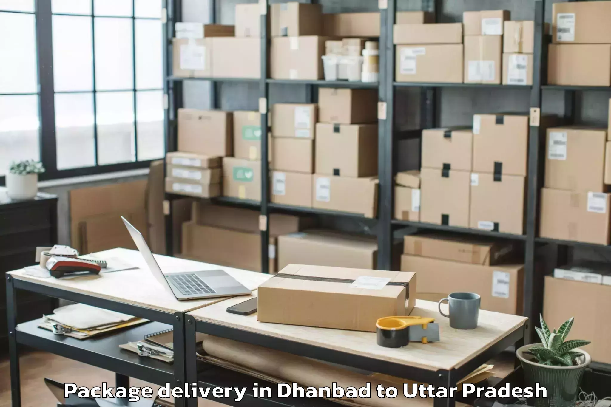 Easy Dhanbad to Bansdih Package Delivery Booking